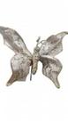 Enfeite Natalino Borboleta champagne decorada 30 cm(L) 20 cm(A) Cabo 22 cm