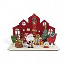 Enfeite Natalino Diorama Cenário 3D De Natal Papai Noel 18cm