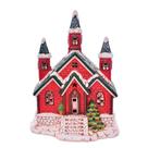 Enfeite Natalino Igreja de Cerâmica Vermelha c/Iluminação Enfeite Natalino Igreja de Cerâmica Vermelha c/Iluminação