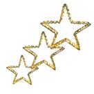 Enfeite Natalino Iluminado Led Estrelas 3d Dourada Bivolt