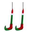 Enfeite Natalino Kit Pernas de Duende 2 Peças Para Árvores de Natal.