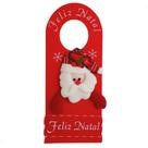 Enfeite Natalino Para Maçaneta de Porta Papai Noel 29x13cm
