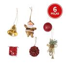 Enfeite Natalino Para Pendurar Na Árvore de Natal Sortido 6 Pçs
