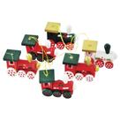 Enfeite natalino trem em madeira 6pcs 4x2.8cm