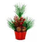 Enfeite Natalino Vasinho com Pinheiro Decorativo 19 cm