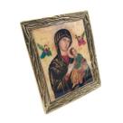 Enfeite Nossa Senhora Perpetuo Socorro Metal Quadro Mesa