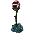 Enfeite Ou Ornamento Para Aquários Placa Stop / Pare