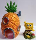 Enfeite Para Aquarios E Decorações Abacaxi Com Bob Esponja Em Resina