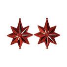 Enfeite para Árvore de Natal Le Estrela Gliter com 2 Unidades Vermelho