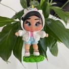 Enfeite para chimarrão de biscuit menina unicórnio - inverno - modelo 2