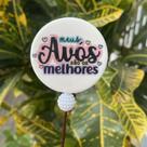Enfeite para chimarrão de biscuit plaquinha meus avós são os melhores