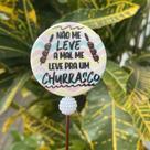 Enfeite para chimarrão de biscuit plaquinha não me leve a mal me leve pra um churrasco