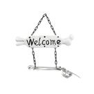 Enfeite para Porta Halloween - Placa "Welcome" - 36cm - 1 unidade - Cromus - Rizzo
