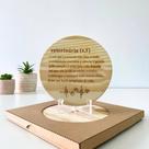 Enfeite Para Sala Consultório Quadro Decorativo de Madeira Pinos Com Mensagem de Medicina Veterinária