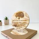 Enfeite Para Sala Quadro Decorativo de Madeira Pinos Com Mensagem Religiosa Bíblica