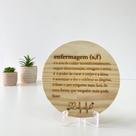 Enfeite Para Sala Quadro Decorativo de Madeiro Pinos Mensagem de Enfermagem