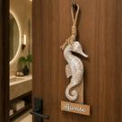 Enfeite Parede Pendente Cavalo Marinho Lavabo Banheiro 50cm Enfeite Parede Pendente Cavalo Marinho Lavabo Banheiro 50cm