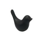 Enfeite Passaro Decorativo Ceramica Preto Menor Luxo