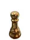 Enfeite peças xadrez peão metalizado pequeno dourado em cerâmica - 11 cm