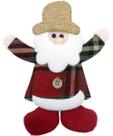Enfeite Pendente Árvore Natal Boneco Papai Noel Xadrez 15cm