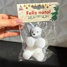 Enfeite pendente para árvore de Natal urso polar de pendurar branco cinza enfeitinho arvore grande ursinho com cachecol