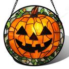 Enfeite pendurado JOSUMALY Halloween Pumpkin Suncatcher 16cm