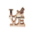 Enfeite Porcelana Escrita Love Gato Rose Brilhante Decoração Enfeite Porcelana Escrita Love Gato Rose Brilhante Decoração