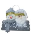 Enfeite Porta Papai Noel com Boneco de Neve - Cor placa cinza Enfeite Porta Papai Noel com Boneco de Neve - Cor placa cinza