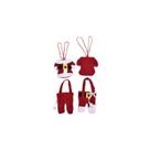 Enfeite Porta Talheres Natalino Roupa Papai Noel de Algodão Enfeite Porta Talheres Natalino Roupa Papai Noel de Algodão