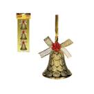 Enfeite Sino Dourado 3,5X4Cm 3 Peças Decorativo Natal