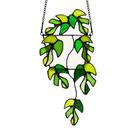 Enfeite suspenso BOXCASA Monstera Leaf Stained Glass 21x12 cm