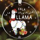 Enfeite suspenso SUCHAGIFT Lhama Acrílico 9 cm de Natal