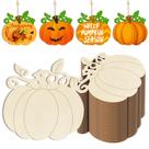 Enfeites de abóbora de madeira Sophena 24 peças DIY Halloween/Ação de Graças