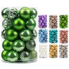 Enfeites de bola de Natal AMS 34 quilates à prova de estilhaçamento 40 mm verde ervilha