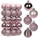 Enfeites de bola de Natal Briful 30 peças, 5 cm, rosa inquebrável