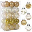Enfeites de bola de Natal BSTDECOR Clear 30 quilates e 6 cm de ouro