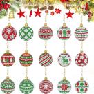 Enfeites De Bola De Natal Com Strass, 15 Peças/Conjunto, Pintura Diamante DIY, Chaveiros De Cristal Enfeites De Bola De Natal Com Strass, 15 Peças/Conjunto, Pintura Diamante DIY, Chaveiros De Cristal