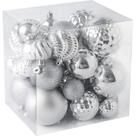Enfeites de bola de Natal Jorysics Shatterproof 36 unidades de prata Enfeites de bola de Natal Jorysics Shatterproof 36 unidades de prata