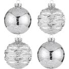 Enfeites de bola de Natal Jorysics Silver 10 cm, conjunto de 4 Enfeites de bola de Natal Jorysics Silver 10 cm, conjunto de 4