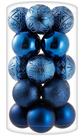 Enfeites de bola de Natal KAYH DECOR azul marinho 20 quilates 8 cm
