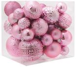 Enfeites de bola de Natal LUCKY CHRIS Pink Shatterproof 36 unidades Enfeites de bola de Natal LUCKY CHRIS Pink Shatterproof 36 unidades