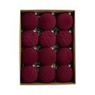 Enfeites De Bola De Veludo Flocado Para Árvore De Natal, 12 Peças, Ornamentos Decorativos De
