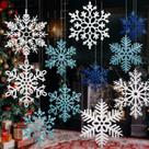 Enfeites de flocos de neve YOTNUS Large 12 peças para árvore de Natal Enfeites de flocos de neve YOTNUS Large 12 peças para árvore de Natal