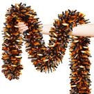 Enfeites de Halloween Garland Lairyan 15 m de laranja brilhante e preto