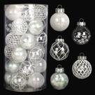 Enfeites de Natal BSTDECOR Clear White 30 ct 6 cm à prova de estilhaçamento