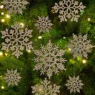 Enfeites de Natal de floco de neve Kockuu Champagne Gold 36 unidades