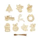 Enfeites De Natal De Madeira Para Pintar DIY, 10 Peças, Pingentes De Anjo, Cervo E Guirlanda,