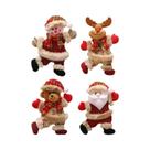 Enfeites De Natal DIY: Pingentes De Papai Noel E Boneco De Neve Para Árvore (4 Peças) - Presente De