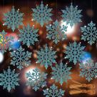 Enfeites de Natal em flocos de neve RECUTMS Blue Glitter x40