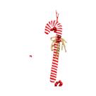Enfeites De Natal Em Pelúcia Vermelhos E Brancos Em Formato De Bengala Doce Com Gancho Para